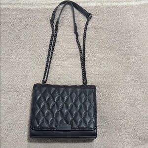 Aldo Black Leather Quilted Purse